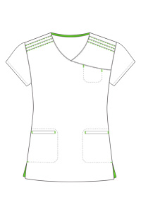 9011 Sporty Pintucked Crossover Top (Discontinued)