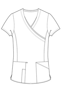 9406 Contrast Tipped Surplice Top (Discontinued)