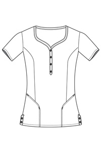 9860 Sweetheart Button Trim Top (Discontinued)