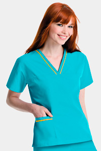 9505 Contrast Trim V-neck Top (Discontinued)