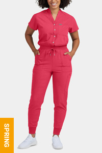 LO603 Forward Womens 8-Pocket Cargo Jumpsuit