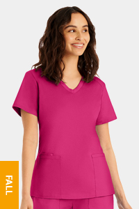 LT105 ProFlex Womens 3-Pocket V-Neck Top